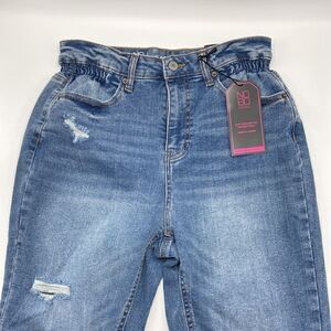 Women’s Juniors Cinched Mom Denim Jeans Pants Size 5